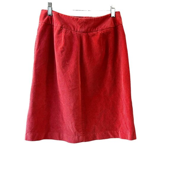 Talbots Corduroy Skirt Women Sz 2 Straight Business Casual Ladies Salmon Orange - Picture 2 of 10
